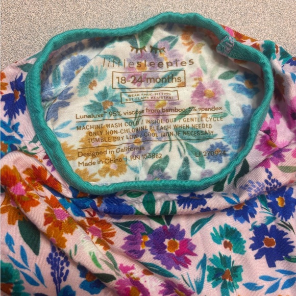 Little Sleepies Sweet Pea Floral Footie - Picture 3 of 4